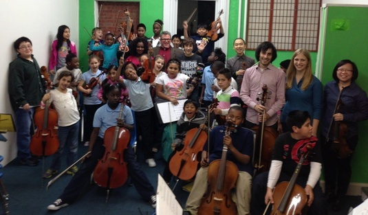 Participants from the Music for Youth in Cincinnati's (MYCincinnati's) free youth orchestra program in Price Hill.