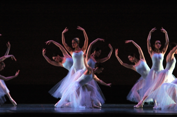 Photograph from 'Serenade' by Rene Micheo. Choreography by George Balanchine, copyright The George Balanchine Trust.