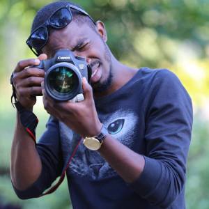 Student filmmaker Eric Mwangi working in Nairobi, Kenya.